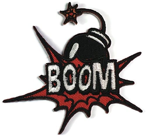 7.7 cm x 7.5 cm Boom! Sound of an Explosion Bomb Cartoon Children Kids Embroidered Iron patch / Sew On Patch Clothes Bag T-Shirt Jeans Biker Badge Applique