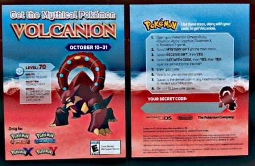[XY/ORAS] Gamestop Mythical Pokemon Volcanion Code