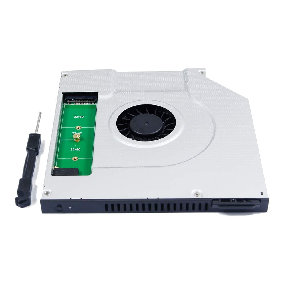 2nd SSD Caddy Internal Cooling Radiator Fan Cooler for MSI GL62 GL72 GE62 6QD GE72 6QF Apache Pro GP72 GP62 GT72S CX62 PE70 PE60 Gaming Laptop, Second M.2 NGFF Solid State Drive Optical Bay