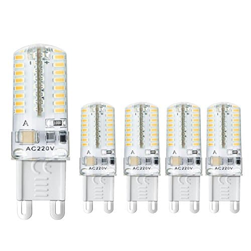 Ahevo 5 Pcs G9 LED Light Bulb,3W, Equivalent to 20W Halogen Lamp Replacement,250 LM,AC 220V,64-LEDs 3014 SMD,Warm White (3000K)