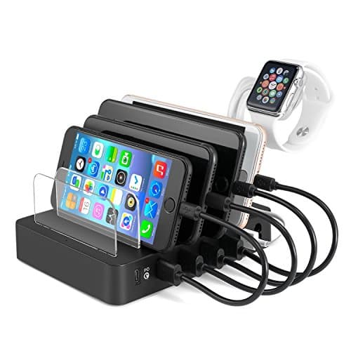 USB Type C Charging Station charges MacBook Pro / 6 Port 90W Docking Station with USB C Quick Charge for iPhone, iPad, Tablet, Laptop and more