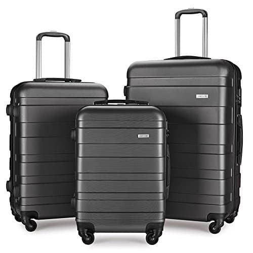 Luggage Set Spinner Hard Shell Suitcase Lightweight Carry On - 3 Piece (20" 24" 28") (grey5)