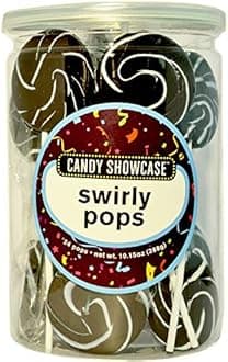 Black Swirl 2" Lollipops (24 Pack)