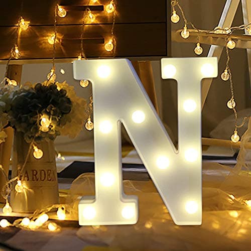Remote Control Alphabet Lights Letters Love LED Light Up White Plastic Letters Standing Home Party New Year Festival Decor Christmas Party Wedding Decorations Lightboard Cheap Clearance Sale (N)