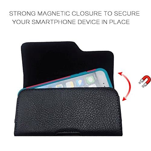 Huawei Ascend Mate 2 II / Huawei Mate 9 ~ PLUS SIZE Horizontal Premium Faux Leather Sleeve Flap Pouch Wallet ID Card Holder Carrying Case with Belt Clip Belt Loop Holster (Executive Wallet Pouch)