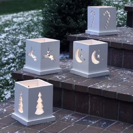 A Woodworking Pattern and Instructions Pkg to Build Your Own Holiday Luminarias (Farolito) 9 Inches High 7 Inches Wide