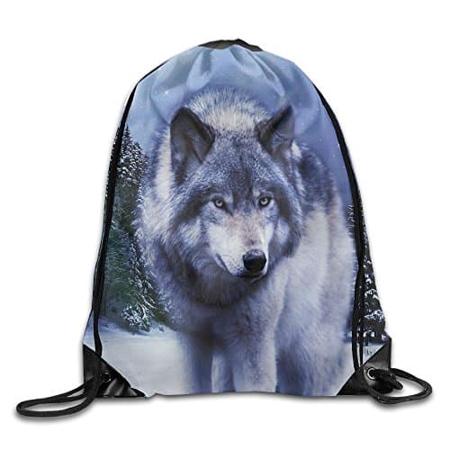 Disaeq Wolf Unisex Leisure Summer Drawstring Bag Height 43cm Width 36cm
