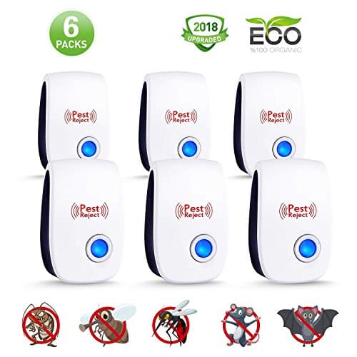 (2018) Ultrasonic Pest Repeller (6 Pack) - Plug in Electronic Repellent, Pest Control, No More Pest, Best Pest Controller for Mice, Mosquito, Spider, Cockroach, Flies, Bed Bugs and Other Insects