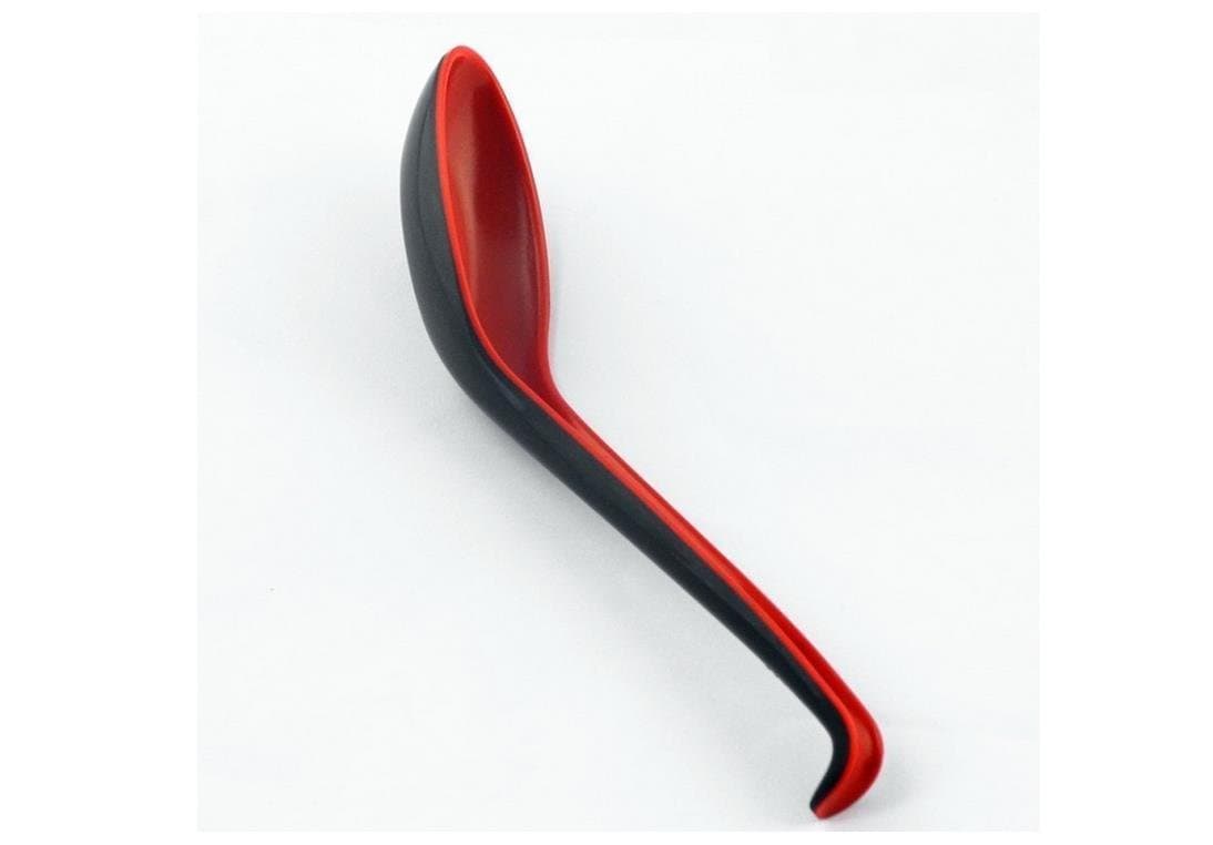 2x Asian Red/Black Soup Spoons