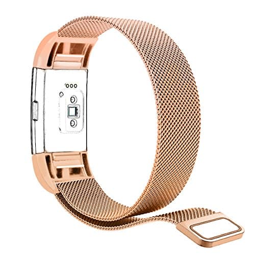 Edow Metal Replacement Strap Band Competible with Fitbit Charge 2, Small & Large (5.5"-9.8")