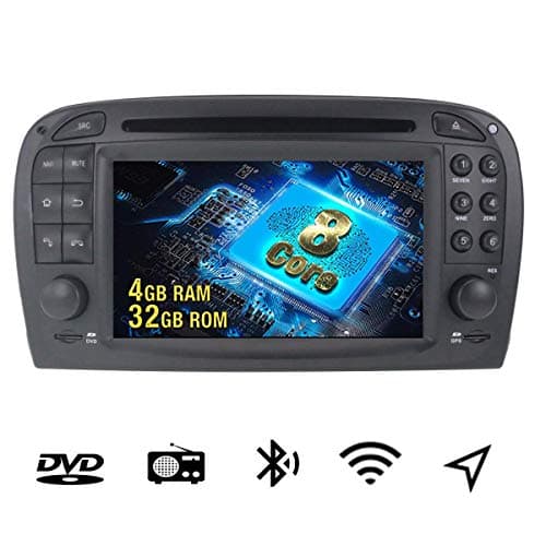 Autostereo Android 9.0 Double Din Car Stereo Dvd Sat Nav Bluetooth GPS Navigation Head Unit For Mercedes Benz SL R230 SL500 2001-2007 Head Unit Wifi USB Carplay Mirror Link