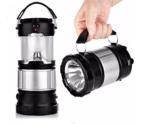 TMKOO LED Camping Light Solar Light Night Flashlight Rechargeable Mobile Power USB Port Outdoor Hiking Fishing Tent Garden Emergency Light
