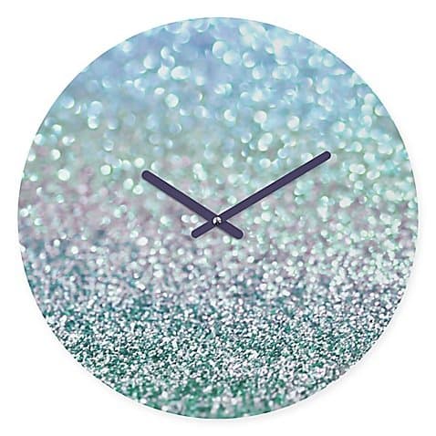 DENY Designs Lisa Argryopoulos Blue Mist Snowfall Round Wall Clock