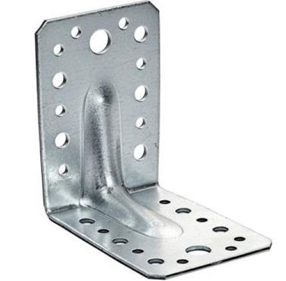 KP1/2 Corner Angle Brace Bracket Right L Reinforced Galvanized Steel Joint Support Braces Lot (10)
