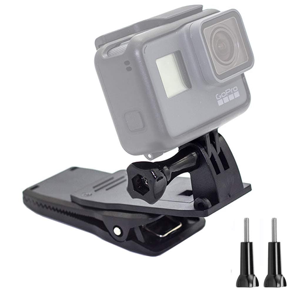 Homeet Backpack Clip Camera Head Strap Clamp Mount Belt Clip Mount 360 Degree Rotation for GoPro Hero5/4/3+/3/ Session & Garmin Virb XE Xiaomi Yi 4K DBPOWER QUMOX Akaso Apeman