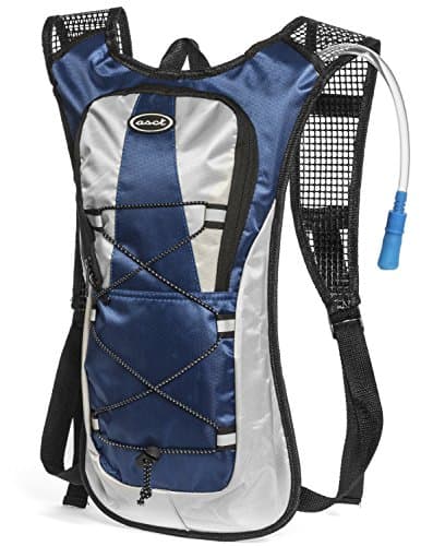 Hydration Pack - Ultra Lightweight! - Minimalist Backpack and 2L Water Bladder/Bottle. Perfect for Camping, Hiking, Running, Cycling, Fishing, Hunting, Fun/Mud Run. 1 Year Hassle-Free Warranty. (Blue)