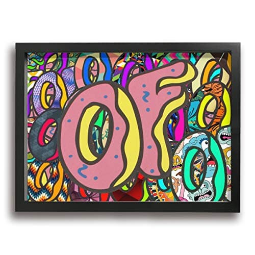 HotHZ Odd Future Wall Art Poster Canvas Printed Paintings with Frame Ready to Hang for Living Room Decoration 16x12Inch