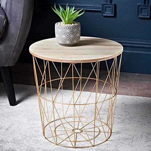 Tromso Basket Side Table With Removable Top Extra Storage for Toys/Books Living Room/Bedroom Decor