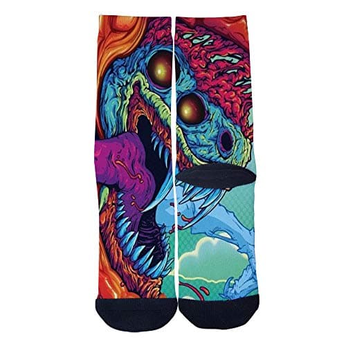 Customized Beast Head Hyper Socks Men's Women's Socks Unique Casual Crew Socks