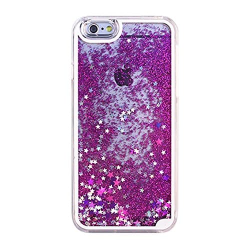 KIKO Apple iPhone 7 Plus Soft Touch Strong Heavy Duty Plastic TPU Rubber Grip Star Dust Transparent Glitter Clear Liquid Protective Case Cover for Apple iPhone 7 Plus, Purple