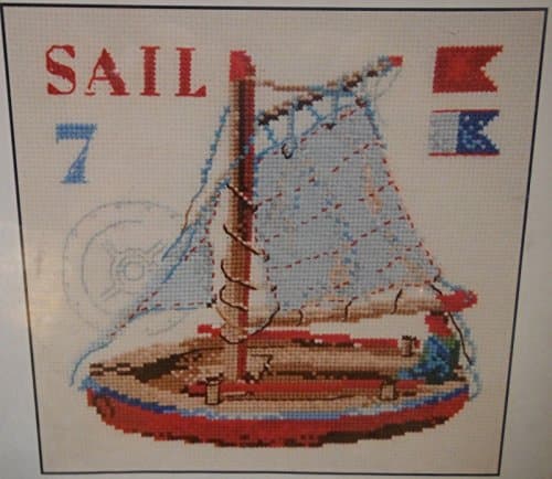 RED SAILBOAT - DMC Deco Complete Counted Cross Stitch Kit - BK021