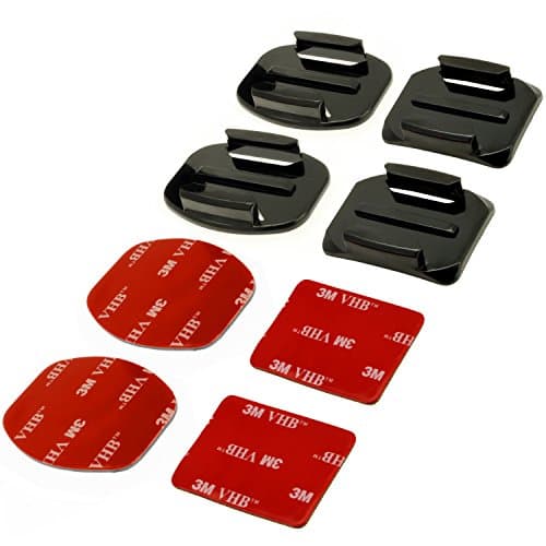 Optix Pro 8 in 1 Helmet Front Side Mount Curved Flat Base Adhesive Sticky 3M for Action Cameras including GoPro Hero5 Black & Session, 4, 3+, 3, 2, 1, Session