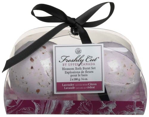 Upper Canada Soap &amp; Candle  Blossom Bath Burst Set Lavender &amp; Citron, Two 6-Ounce Fizzies (Pack of 2)
