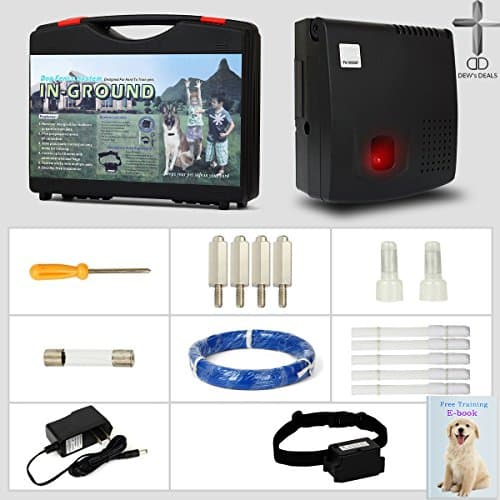 Additional collar for In-Ground professional grade electronic fence with adjustable wireless shock collar for Dogs by Dog Zone | Remote Underground e-Fence System