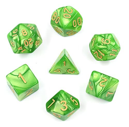 Polyhedral Dice Set DND Pearl Dice for Dungeons & Dragons Dice Games, Pathfinder, Magic The Gathering (MTG), Math Games and More