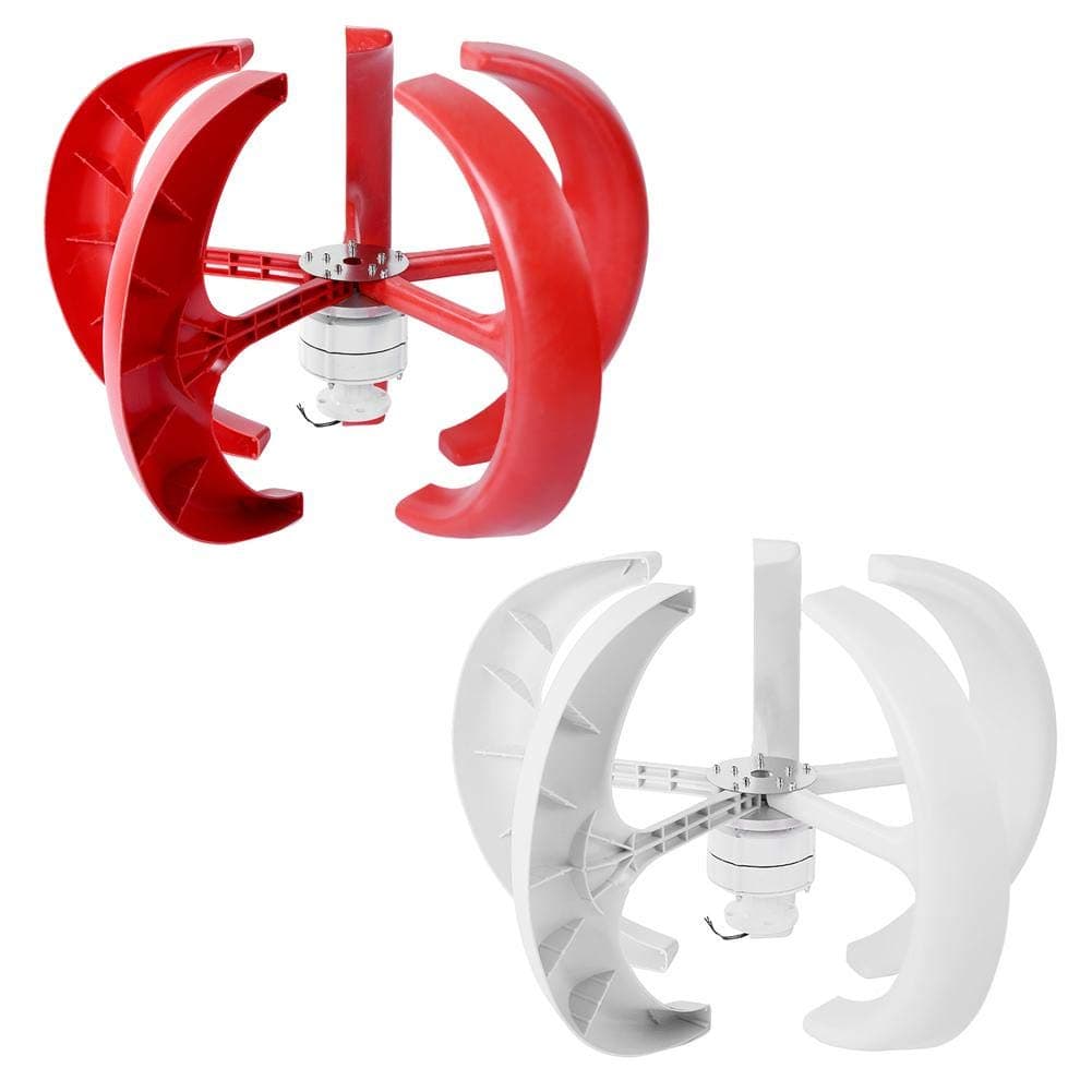 Wind Turbine Generator Kit, 600W DC12V Vertical Wind Generator Kit Electricity Producer Equipment(Red)