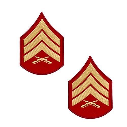 USMC Gold on Red Chevrons, Male Sergeant, Sgt