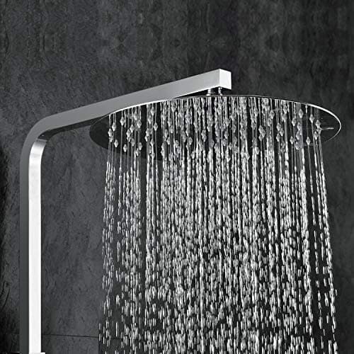 S R SUNRISE Extra Large 10-Inch Shower Head Fixed Round High Pressure Ultra Thin 304 Stainless Steel with Swivel 1/2 Metal Ball Connector