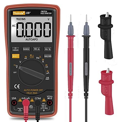 Auto Ranging Digital Multimeter - TRMS 6000 with Battery Alligator Clips Test Leads AC/DC Voltage/Account,Voltage Alert, Amp/Ohm/Volt Multi Tester/Diode