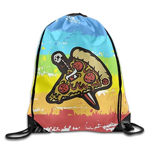 Gym Drawstring Bag PIZZA KNIFE ENAMEL PIN Backpack Bag