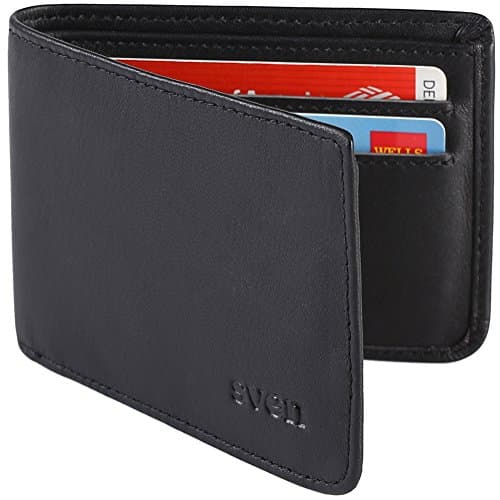 RFID Blocking Wallet Men's Genuine Leather RFID Wallets, Super Slim but High Capacity, Best Travel Card Holder Purse, Made with Natural Vegetable Tanned Sheep Leather