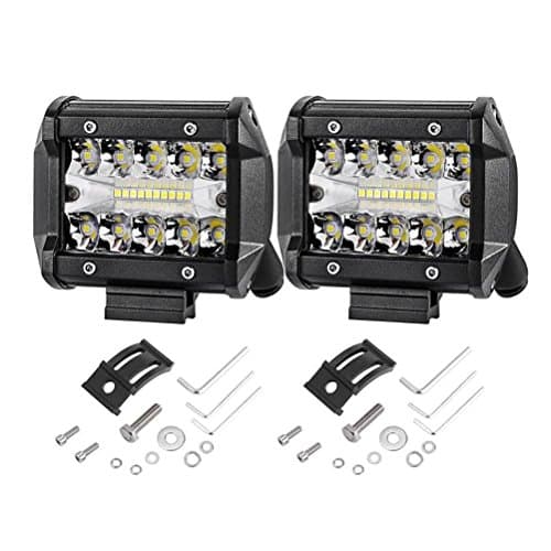 PPSAERTE® LED Pods, 2pcs 4'' 18W LED Work Light OSRAM Off road Driving Lights Spot Flood COMBO Fog lights Waterproof LED Cubes for Truck Jeep Boat Pick Up UTV ATV Marine [Energy Class A++]