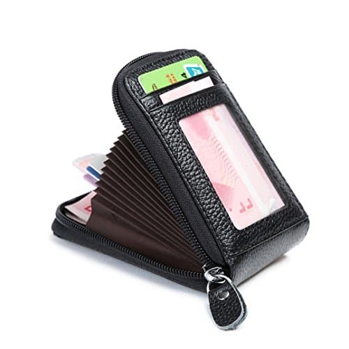 RFID Blocking Front Pocket Wallet - Genuine Leather Slim Card Holder Wallet