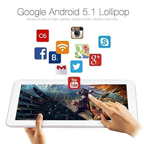 iRULU eXpro X1s 10.1 Inch Tablet PC, Android 5.1 Lollipop, Quad Core, 16GB Nand Flash, 1024600 HD Resolution - White