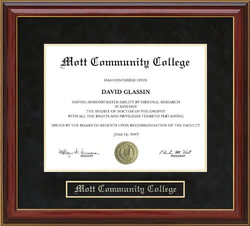 Mott Community College Diploma Frame - Mahogany