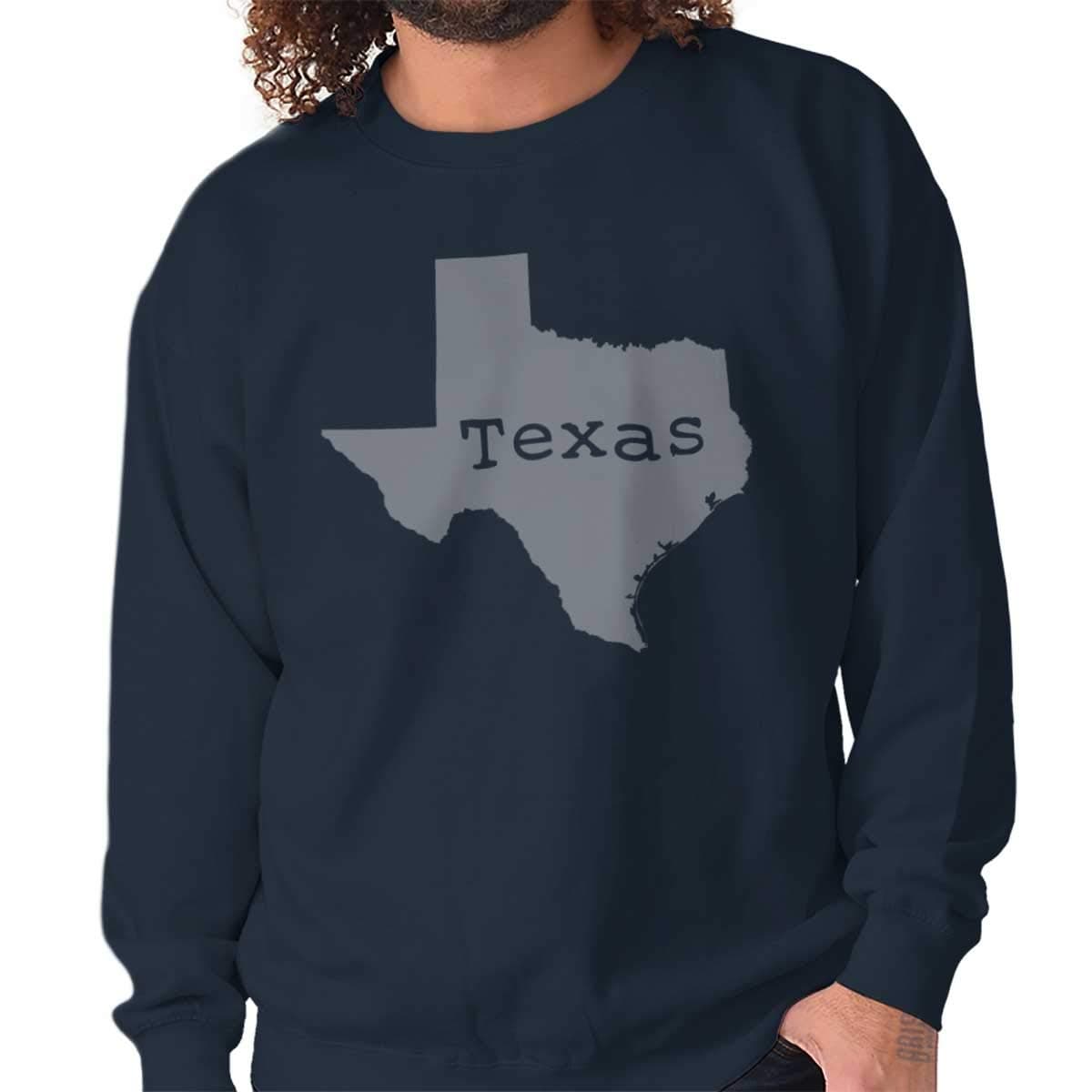 Classic Teaze Texas State Map Shape Souvenir TX Pride Gym Crewneck Sweatshirt