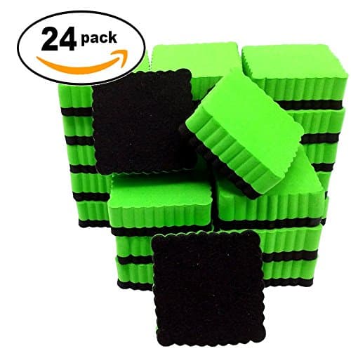 Dry Erase Erasers by ItemMax | Whiteboard Eraser that will make Cleaning your White Boards Quick and Easy (24, Green)