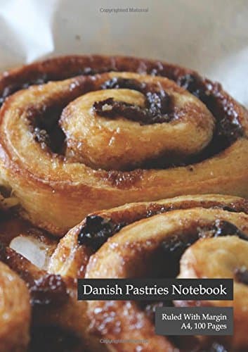 Danish Pastries Notebook - Ruled With Margin, A4, 100 Pages