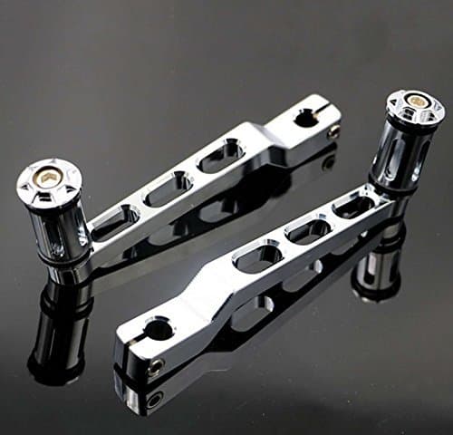 1 Pair CNC Edge Cut Heel Toe Gear Shift Pedal Lever W/ Shifter Peg Lever Arms For Harley Touring Softail Road Glide Trike FLHT Chrome by Okti
