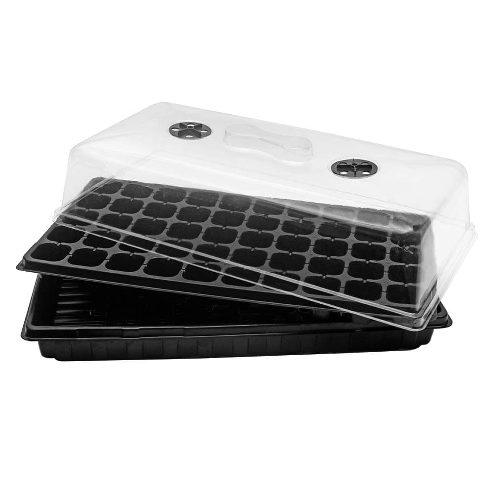 Seed Starter Kit 50 Cell Seeding Trays with Humidity Dome,2 Pack - 1020 Tray Plug Tray Starting Trays for Seedling Germination