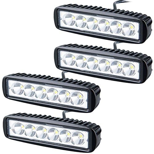 Oplips Led Light Bar 4x 18W Spot Light Led Lights Fog Light IP 67 Waterproof for Off-road Vehicle, ATV, SUV, UTV, 4WD, Jeep, Boat