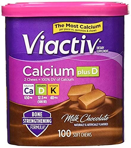 Viactiv Calcium Supplement Soft Chews, Milk Chocolate, 100-Count (Pack of 2) by Viactiv