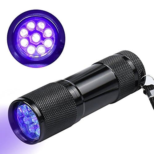 UV Flashlight Blacklight, KORADA 9 LED 395 nM Ultraviolet Flashlight, UV Black Light Flashlight Pets Urine and Stains Detector for Dog Urine Pet Stains and Bed Bug, Match with Pet Odor Eliminator