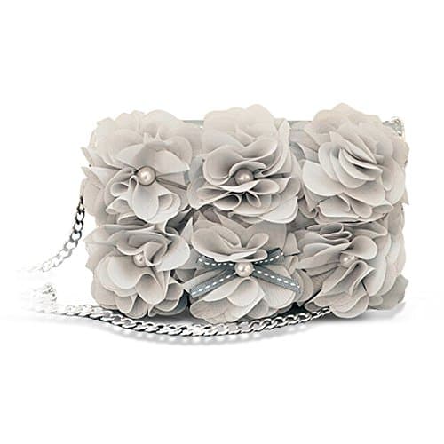 Case for iphone 6plus/6s plus, Multi-purpose Fashion Flower PU Leather Flip Wallet Credit Card Holder Women Handbag with Shoulder Chain Purse Bag Case (iphone 6 plus/6s plus, Grey)