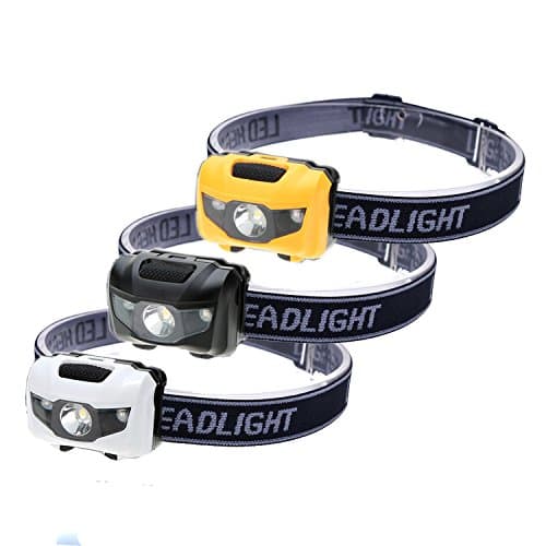 3-Pack Waterproof LED Headlamp (White and Red Lights), 4 Light Modes Lightweight Headlight for Running, Hiking, Hunting, Fishing, Camping