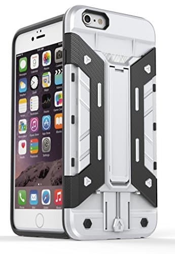 iPhone 6/6S Plus Case,Elech [Card Slot] [Kickstand] Multi-layer Impact Resistant Shockproof Soft TPU&amp;Hard PC Protective Shell Wallet Cover Case for iPhone 6/6S Plus 5.5'' - Silver